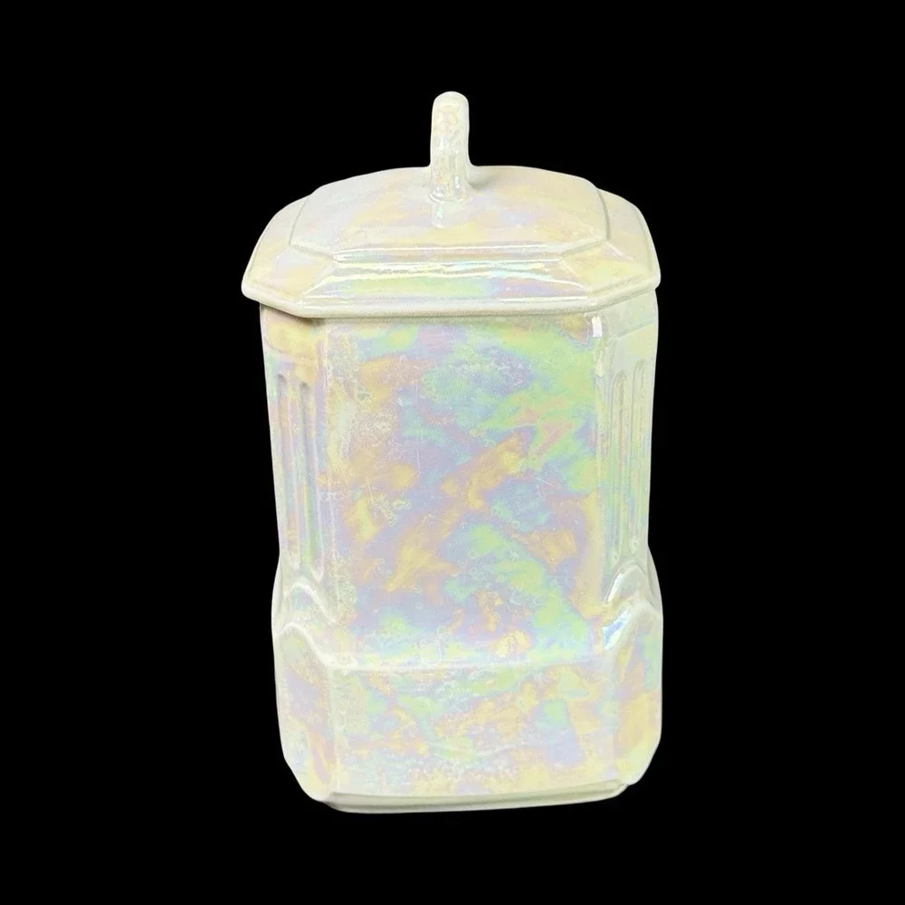 MEPOCO Wares Oatmeal Canister Iridescent Lustreware Made In Germany Vintage‎